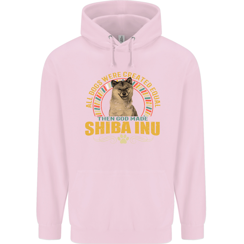 A Shiba Inu Dog Childrens Kids Hoodie Light Pink