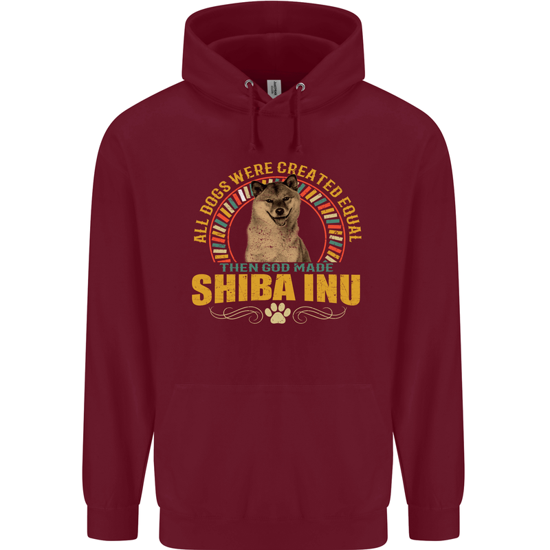 A Shiba Inu Dog Childrens Kids Hoodie Maroon
