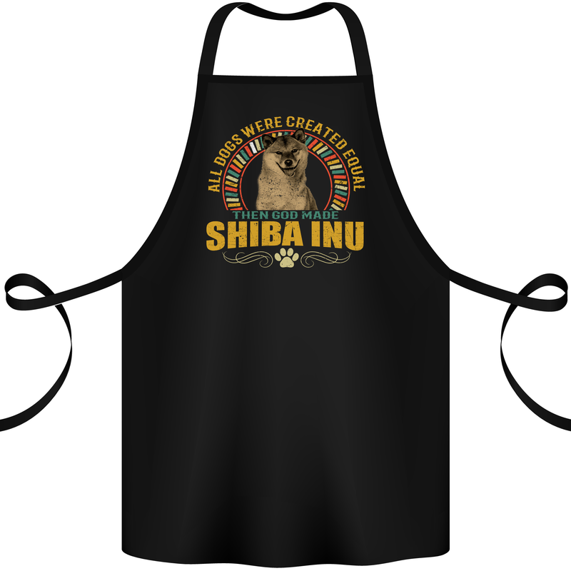 A Shiba Inu Dog Cotton Apron 100% Organic Black
