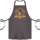 A Shiba Inu Dog Cotton Apron 100% Organic Dark Grey