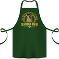 A Shiba Inu Dog Cotton Apron 100% Organic Forest Green