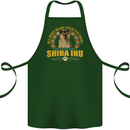 A Shiba Inu Dog Cotton Apron 100% Organic Forest Green