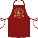 A Shiba Inu Dog Cotton Apron 100% Organic Maroon