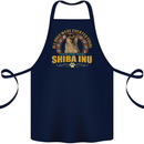 A Shiba Inu Dog Cotton Apron 100% Organic Navy Blue