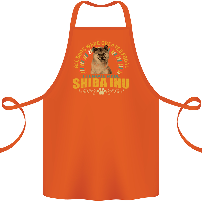 A Shiba Inu Dog Cotton Apron 100% Organic Orange