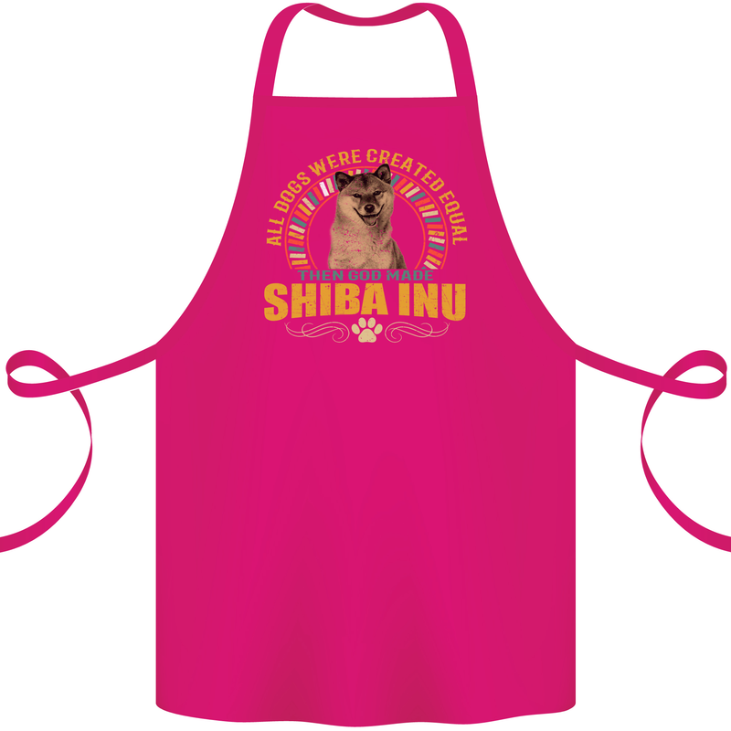 A Shiba Inu Dog Cotton Apron 100% Organic Pink