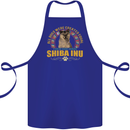 A Shiba Inu Dog Cotton Apron 100% Organic Royal Blue