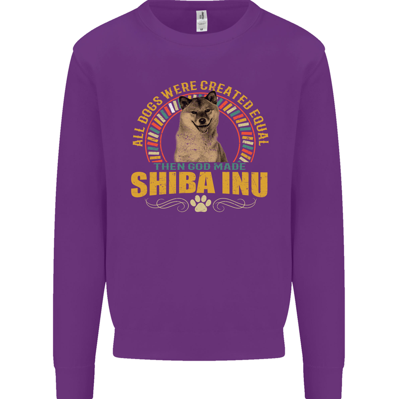 A Shiba Inu Dog Kids Sweatshirt Jumper Purple