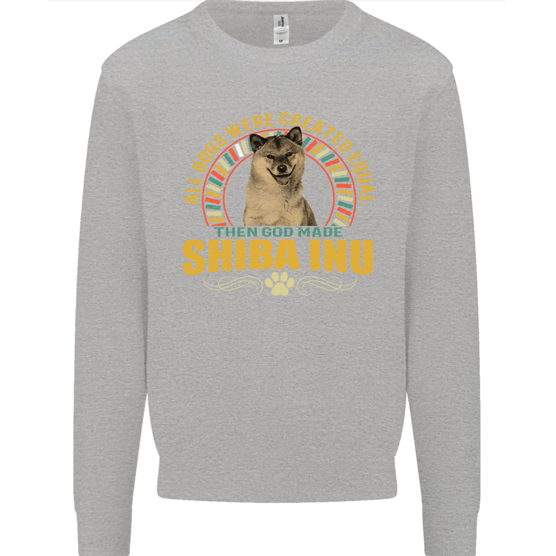 A Shiba Inu Dog Kids Sweatshirt Jumper Sports Grey