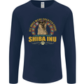 A Shiba Inu Dog Mens Long Sleeve T-Shirt Navy Blue