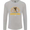 A Shiba Inu Dog Mens Long Sleeve T-Shirt Sports Grey