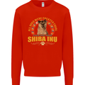 A Shiba Inu Dog Mens Sweatshirt Jumper Bright Red