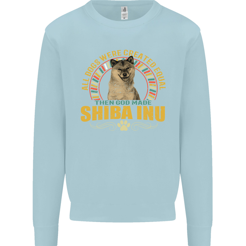 A Shiba Inu Dog Mens Sweatshirt Jumper Light Blue