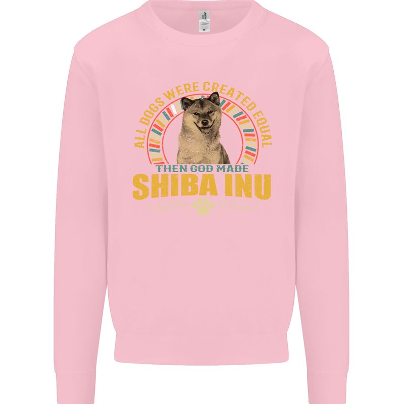 A Shiba Inu Dog Mens Sweatshirt Jumper Light Pink