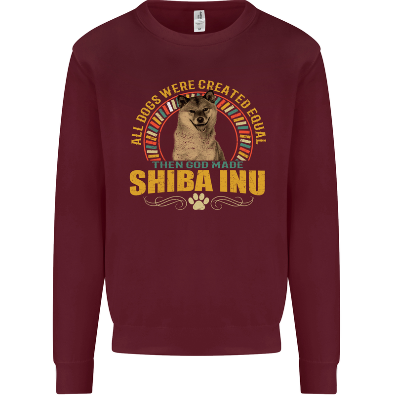 A Shiba Inu Dog Mens Sweatshirt Jumper Maroon
