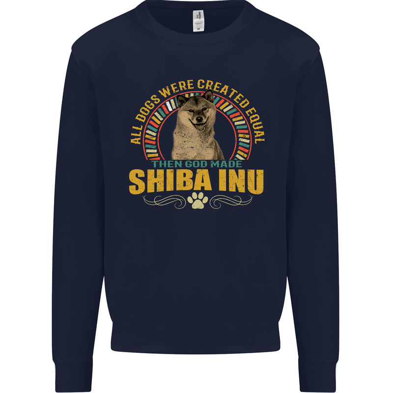 A Shiba Inu Dog Mens Sweatshirt Jumper Navy Blue