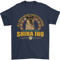A Shiba Inu Dog Mens T-Shirt 100% Cotton Navy Blue