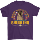 A Shiba Inu Dog Mens T-Shirt 100% Cotton Purple