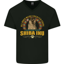 A Shiba Inu Dog Mens V-Neck Cotton T-Shirt Black