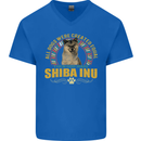 A Shiba Inu Dog Mens V-Neck Cotton T-Shirt Royal Blue