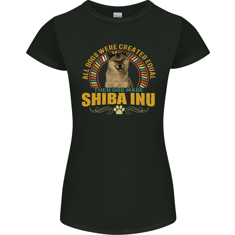 A Shiba Inu Dog Womens Petite Cut T-Shirt Black