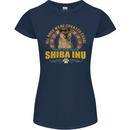 A Shiba Inu Dog Womens Petite Cut T-Shirt Navy Blue