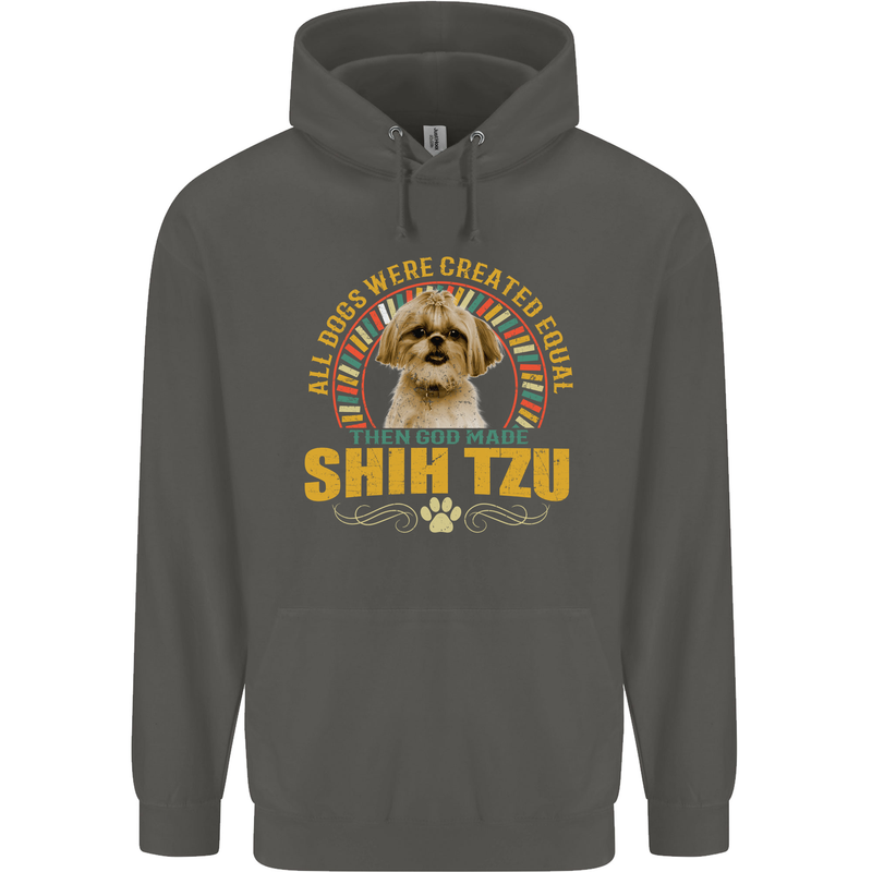 A Shih Tzu Dog Childrens Kids Hoodie Storm Grey