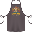 A Shih Tzu Dog Cotton Apron 100% Organic Dark Grey