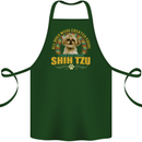 A Shih Tzu Dog Cotton Apron 100% Organic Forest Green