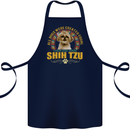 A Shih Tzu Dog Cotton Apron 100% Organic Navy Blue