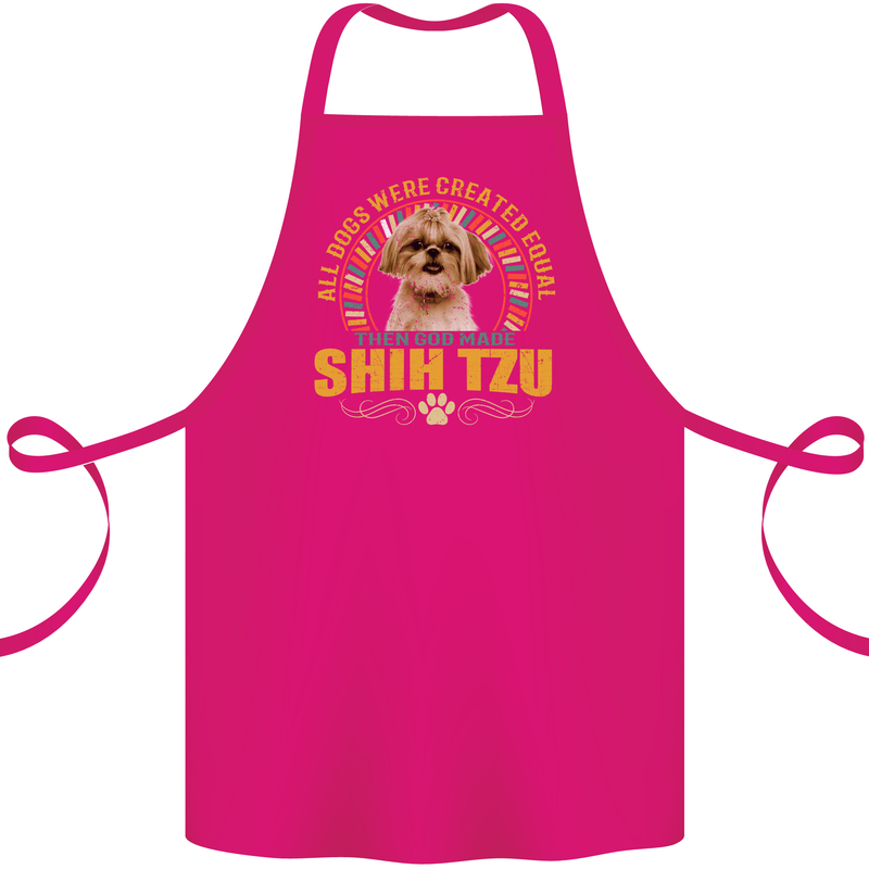 A Shih Tzu Dog Cotton Apron 100% Organic Pink