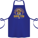 A Shih Tzu Dog Cotton Apron 100% Organic Royal Blue