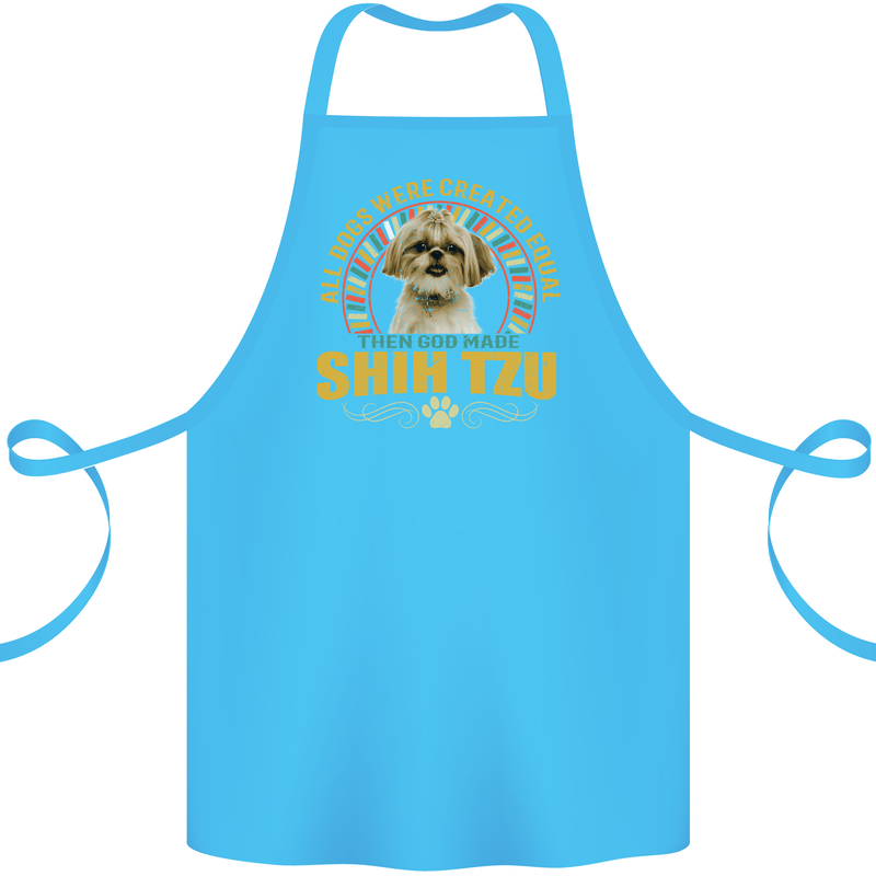 A Shih Tzu Dog Cotton Apron 100% Organic Turquoise