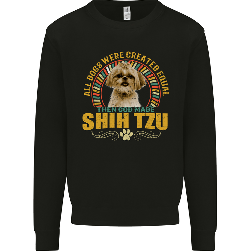 A Shih Tzu Dog Kids Sweatshirt Jumper Black