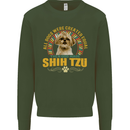 A Shih Tzu Dog Kids Sweatshirt Jumper Forest Green
