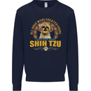 A Shih Tzu Dog Kids Sweatshirt Jumper Navy Blue