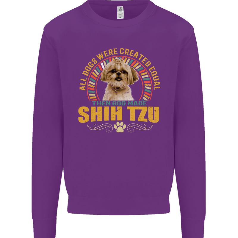 A Shih Tzu Dog Kids Sweatshirt Jumper Purple