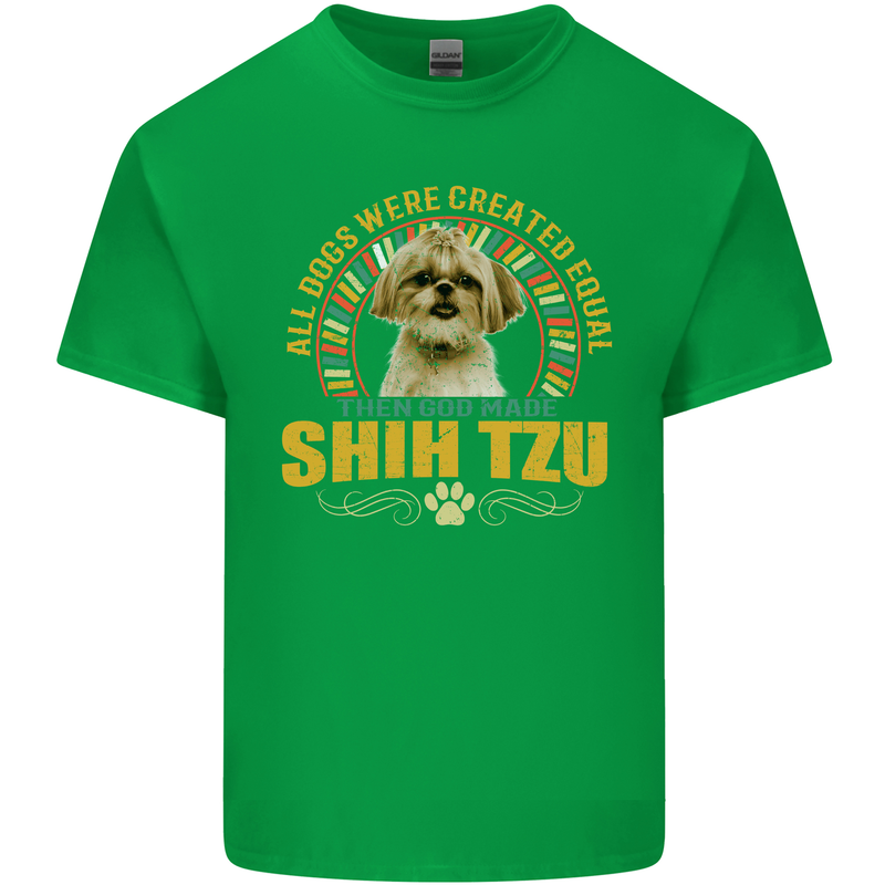 A Shih Tzu Dog Kids T-Shirt Childrens Irish Green