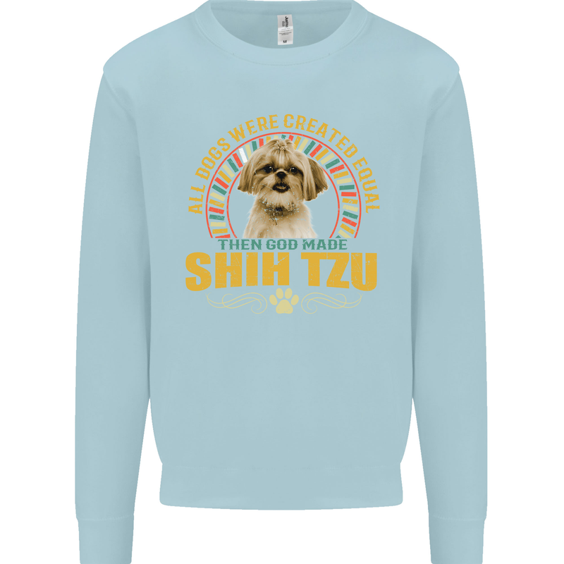 A Shih Tzu Dog Mens Sweatshirt Jumper Light Blue