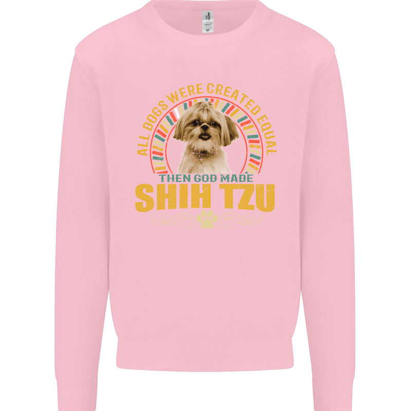 A Shih Tzu Dog Mens Sweatshirt Jumper Light Pink