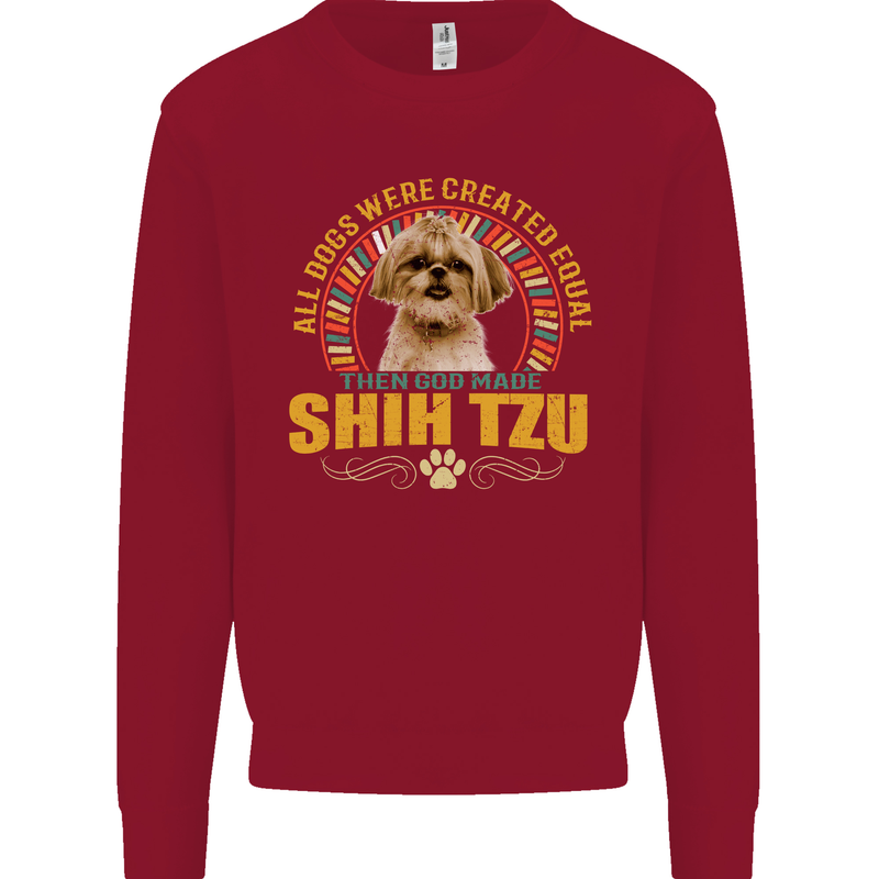 A Shih Tzu Dog Mens Sweatshirt Jumper Red
