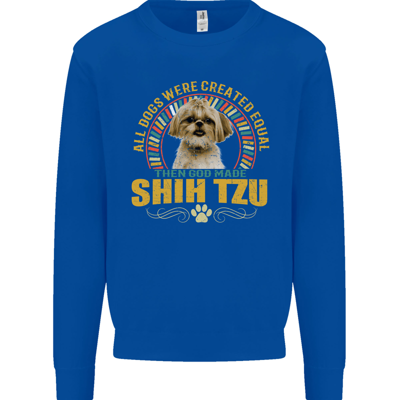 A Shih Tzu Dog Mens Sweatshirt Jumper Royal Blue