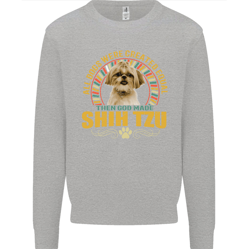 A Shih Tzu Dog Mens Sweatshirt Jumper Sports Grey