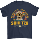 A Shih Tzu Dog Mens T-Shirt 100% Cotton Navy Blue