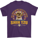 A Shih Tzu Dog Mens T-Shirt 100% Cotton Purple