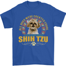A Shih Tzu Dog Mens T-Shirt 100% Cotton Royal Blue