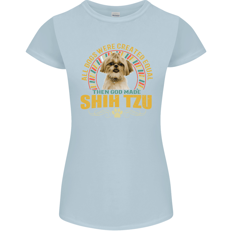 A Shih Tzu Dog Womens Petite Cut T-Shirt Light Blue