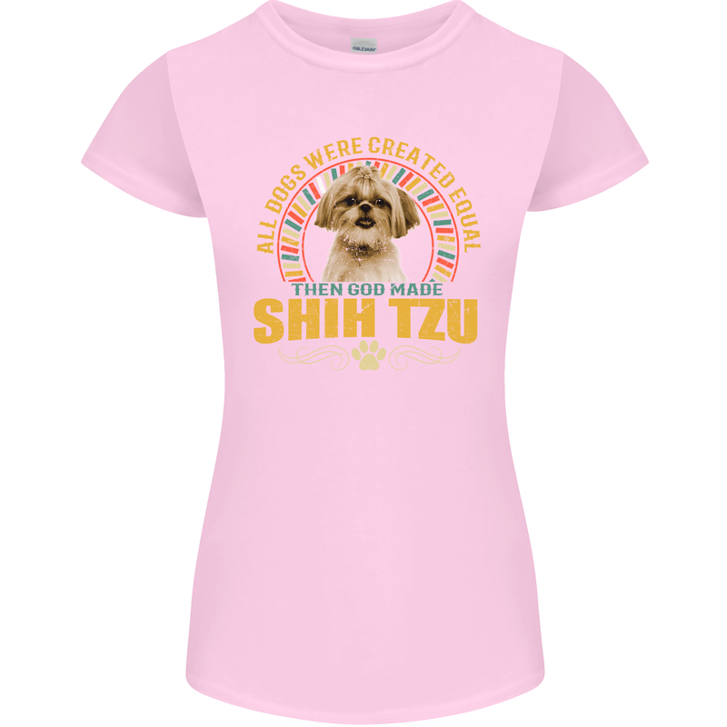 A Shih Tzu Dog Womens Petite Cut T-Shirt Light Pink