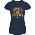 A Shih Tzu Dog Womens Petite Cut T-Shirt Navy Blue