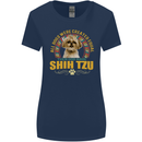 A Shih Tzu Dog Womens Wider Cut T-Shirt Navy Blue